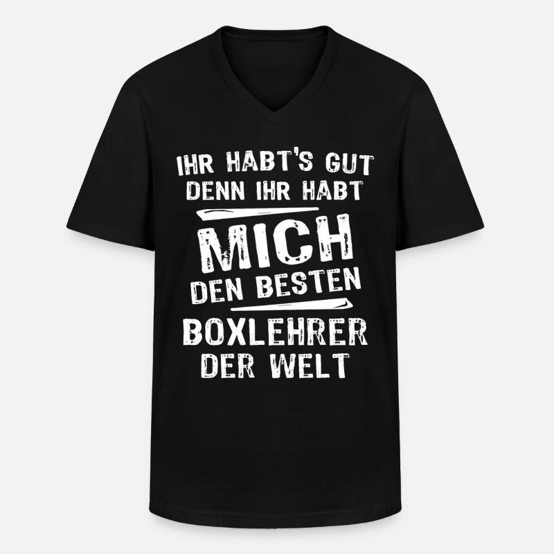 Boxlehrer - Männer-T-Shirt mit V-Ausschnitt - Schwarz