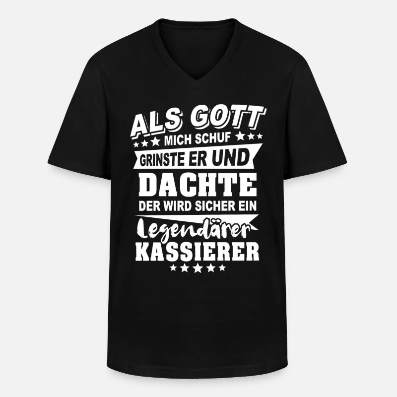 Kassierer - Männer-T-Shirt mit V-Ausschnitt - Schwarz
