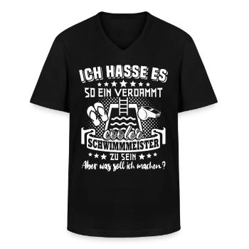 Schwimmmeister - Männer-T-Shirt mit V-Ausschnitt - Schwarz - Vorne - AI Model Male 178 dark (178cm)