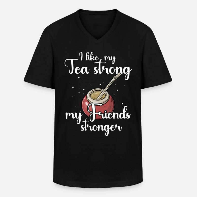 Mate Tee Yerba Teetrinker - Männer-T-Shirt mit V-Ausschnitt - Schwarz
