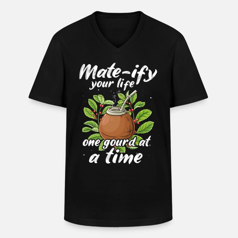 Yerba Mate Tee - Männer-T-Shirt mit V-Ausschnitt - Schwarz