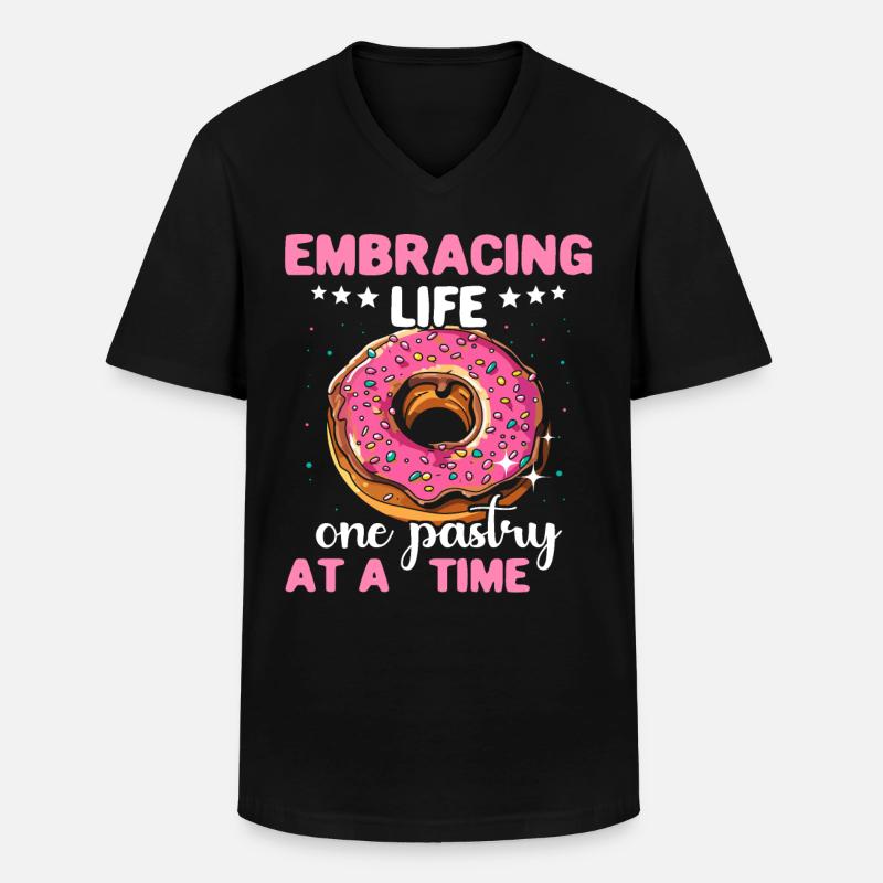 Doughnut Donuts - Männer-T-Shirt mit V-Ausschnitt - Schwarz