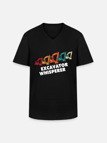 Bagger Flüsterer Liebe Baggerfahrer - Männer-T-Shirt mit V-Ausschnitt - Schwarz