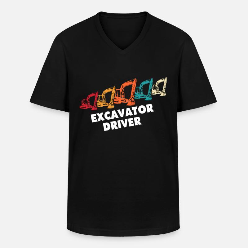 Bagger Liebe Baggerfahrer - Männer-T-Shirt mit V-Ausschnitt - Schwarz