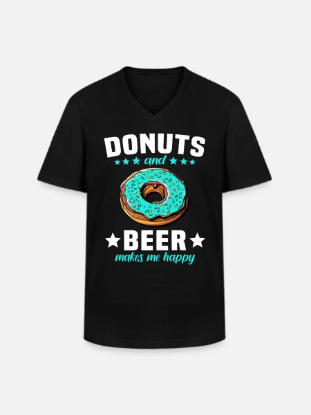 Beignets Beignets Beignets - T-shirt col V Homme - noir