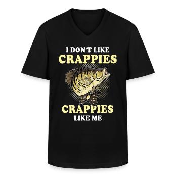 Crappie Fishing Sunfish Angler - Men's V-Neck T-Shirt - black - Front - AI Model Male 178 dark (178cm)
