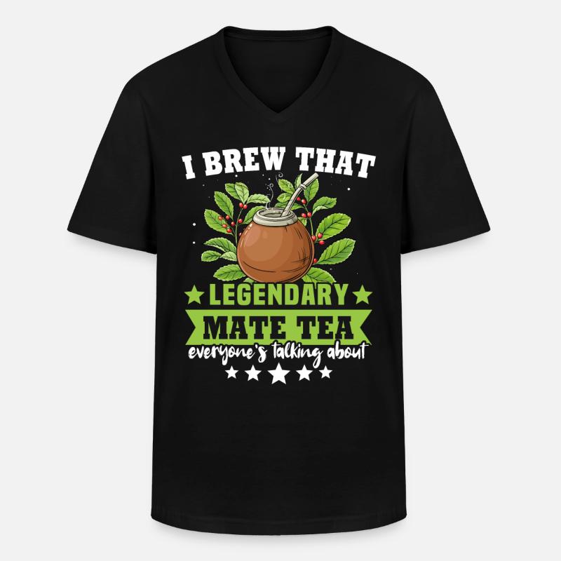 Mate Tee Teetrinker - Männer-T-Shirt mit V-Ausschnitt - Schwarz