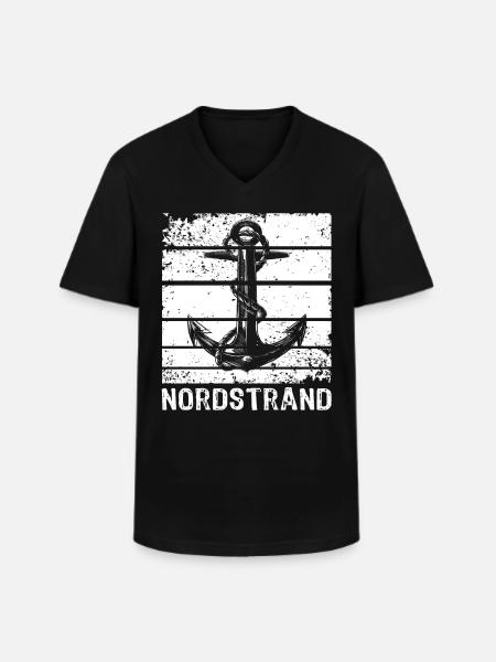 Nordstrand - Männer-T-Shirt mit V-Ausschnitt - Schwarz