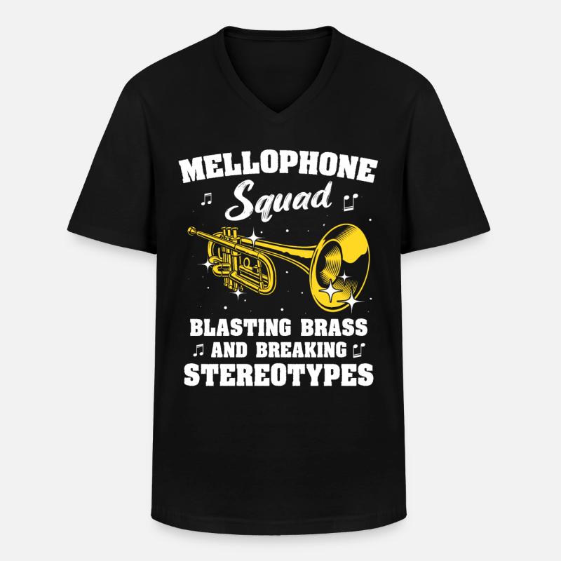Mellophonist - Männer-T-Shirt mit V-Ausschnitt - Schwarz