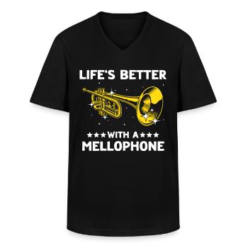 Mellophon Musiker Mellophonist - Männer-T-Shirt mit V-Ausschnitt - Schwarz - Vorne - AI Model Male 178 dark (178cm)