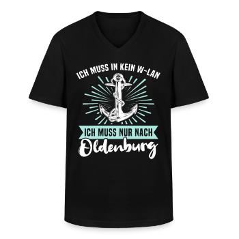Oldenburg Sprüche - Männer-T-Shirt mit V-Ausschnitt - Schwarz - Vorne - AI Model Male 178 dark (178cm)