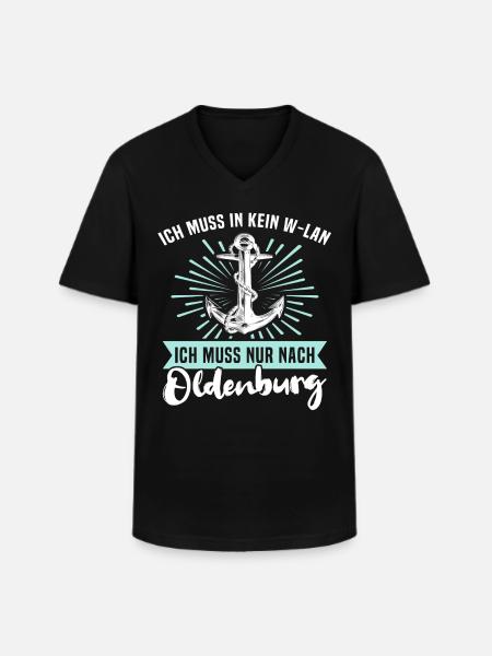 Oldenburg Sprüche - Männer-T-Shirt mit V-Ausschnitt - Schwarz