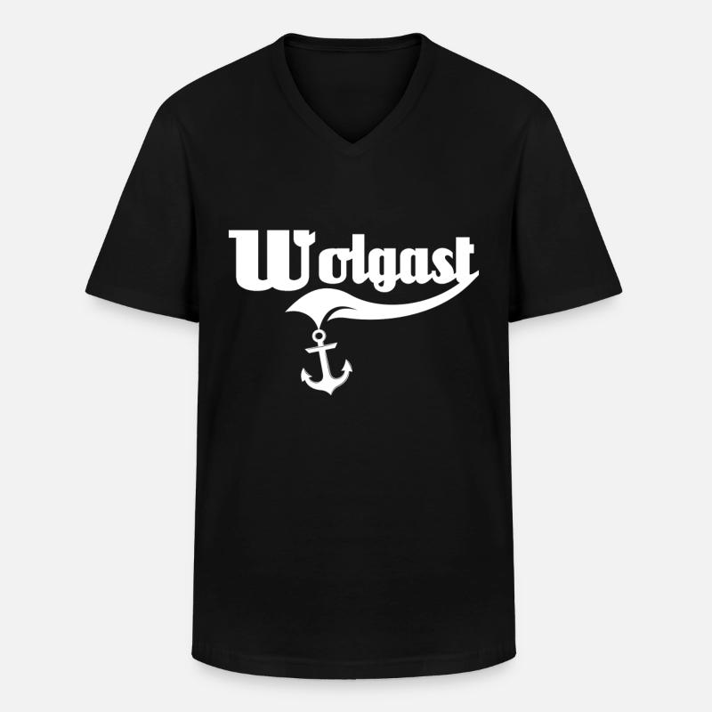 Wolgast Sprüche - Männer-T-Shirt mit V-Ausschnitt - Schwarz