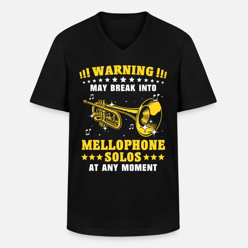 Mellophon - Männer-T-Shirt mit V-Ausschnitt - Schwarz