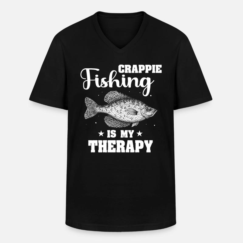 Crappie Fish - Männer-T-Shirt mit V-Ausschnitt - Schwarz