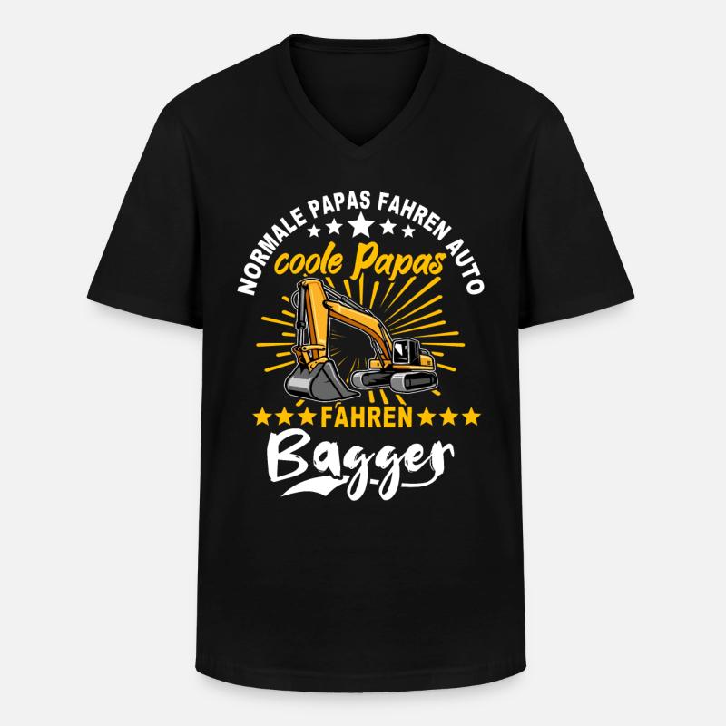 Baggerfahrer Papa Baggerführer - Männer-T-Shirt mit V-Ausschnitt - Schwarz