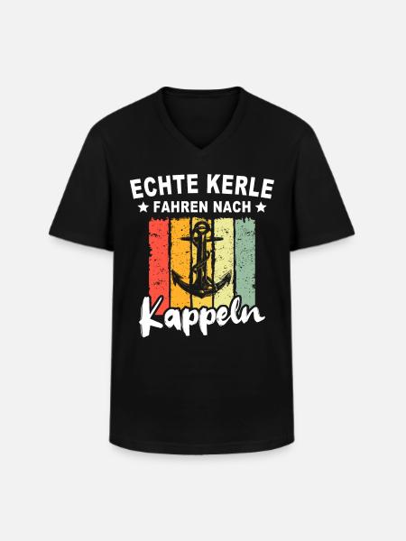 Kappeln - Männer-T-Shirt mit V-Ausschnitt - Schwarz