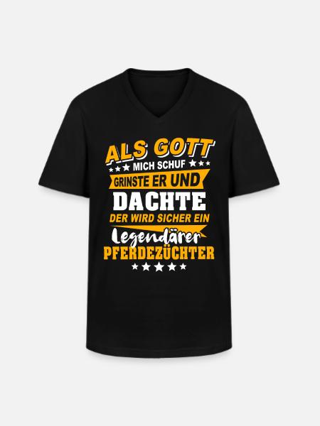 Pferdezüchter Sprüche - Männer-T-Shirt mit V-Ausschnitt - Schwarz