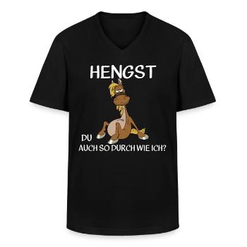 Hengst - Männer-T-Shirt mit V-Ausschnitt - Schwarz - Vorne - AI Model Male 178 dark (178cm)