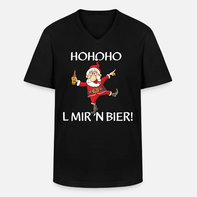 Hohoho - Männer-T-Shirt mit V-Ausschnitt - Schwarz