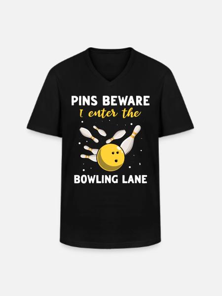 Bowler Bowling - Men's V-Neck T-Shirt - black