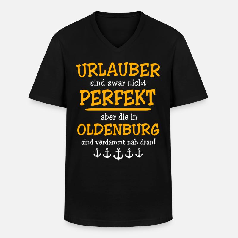Oldenburg Urlaub - Männer-T-Shirt mit V-Ausschnitt - Schwarz