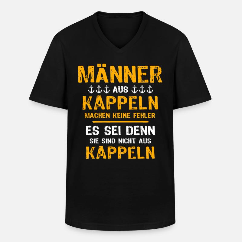 Kappeln Mann Kappelner Männer - Männer-T-Shirt mit V-Ausschnitt - Schwarz