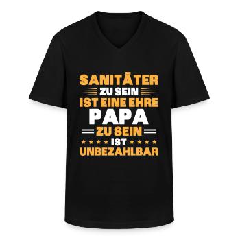 Sanitäter Rettungsdienst - Männer-T-Shirt mit V-Ausschnitt - Schwarz - Vorne - AI Model Male 178 dark (178cm)