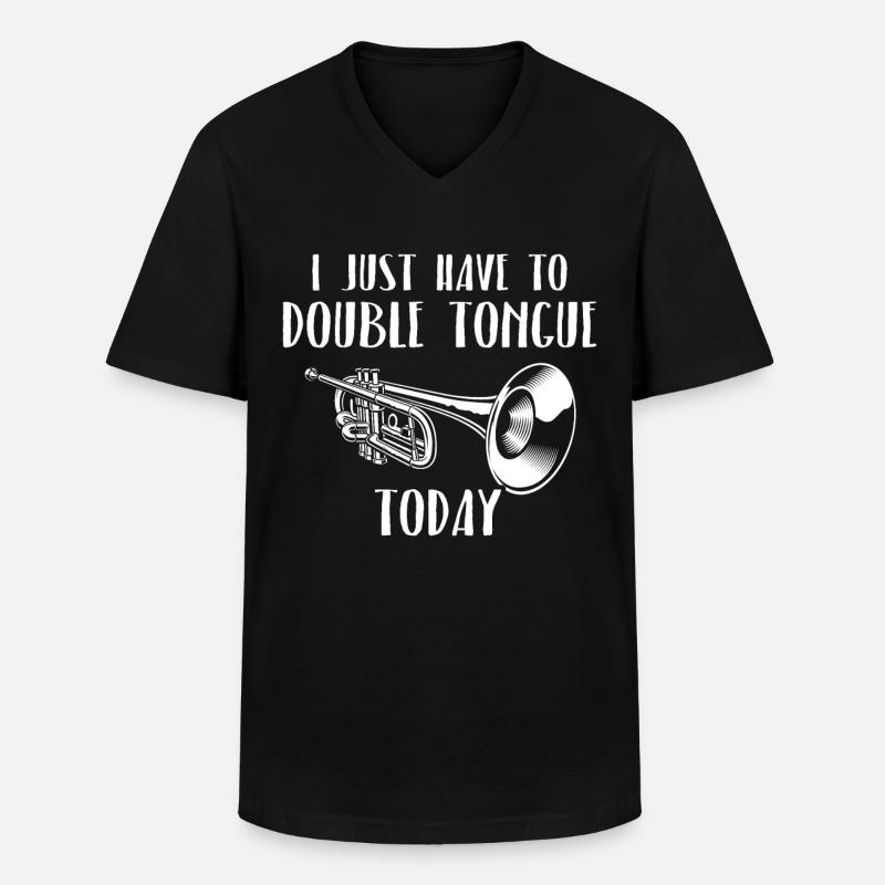 Mellophon Musiker - Männer-T-Shirt mit V-Ausschnitt - Schwarz