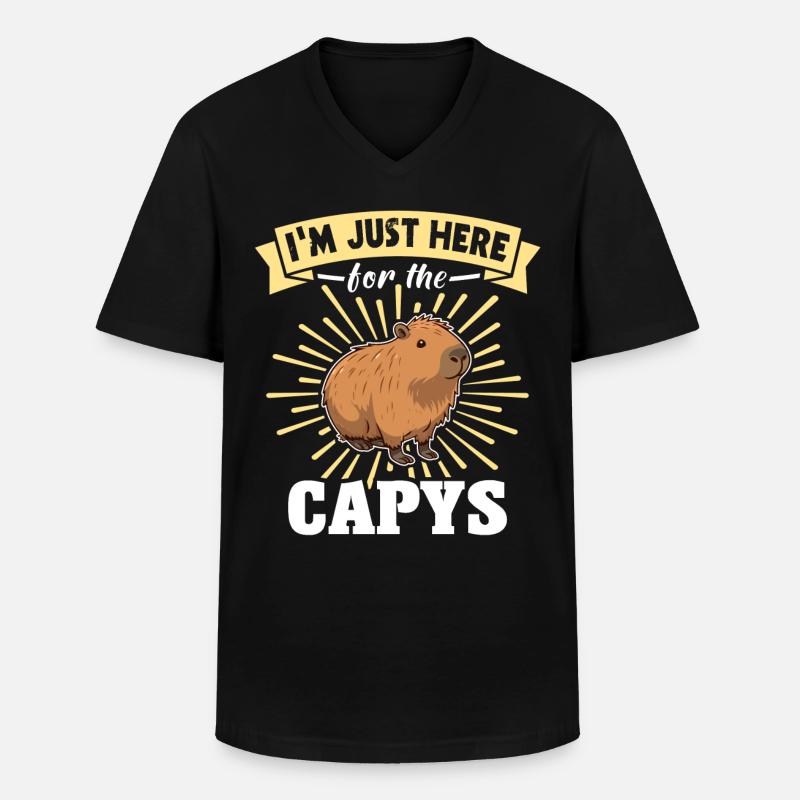 Capybara - Männer-T-Shirt mit V-Ausschnitt - Schwarz