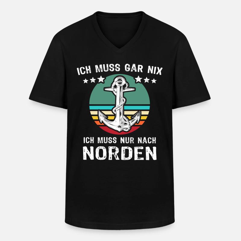 Nordener Sprüche - Männer-T-Shirt mit V-Ausschnitt - Schwarz