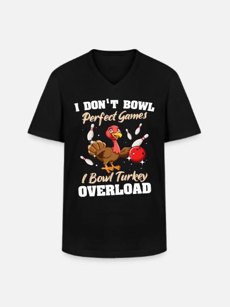Bowling Turkey Bowler - Männer-T-Shirt mit V-Ausschnitt - Schwarz