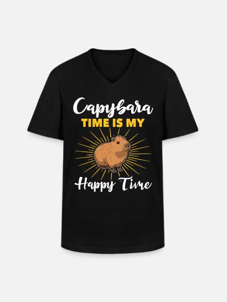 Funny Capybara Sayings - Men's V-Neck T-Shirt - black