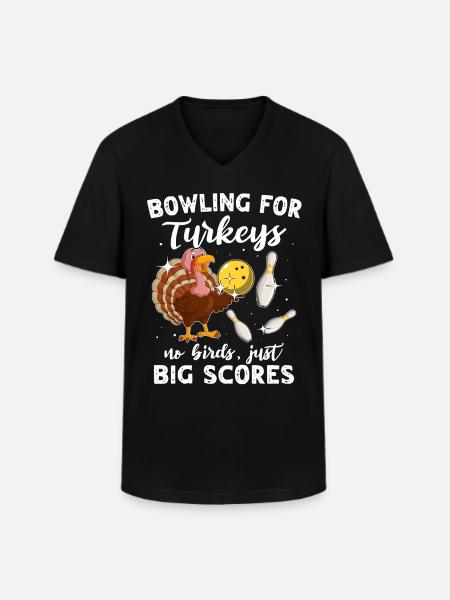 Bowling Turkey Strike - T-shirt col V Homme - noir