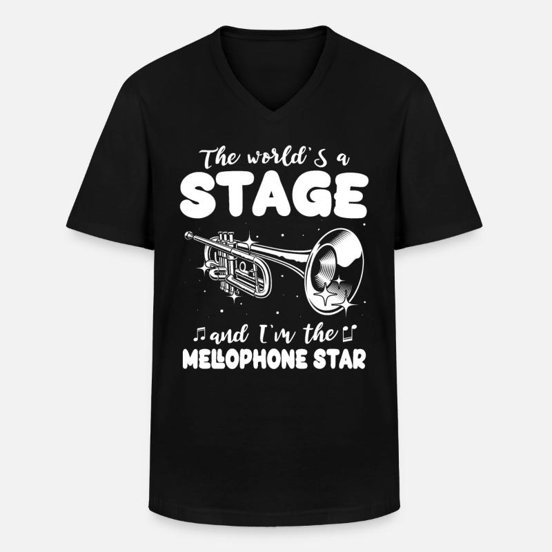 Mellophonist - Männer-T-Shirt mit V-Ausschnitt - Schwarz