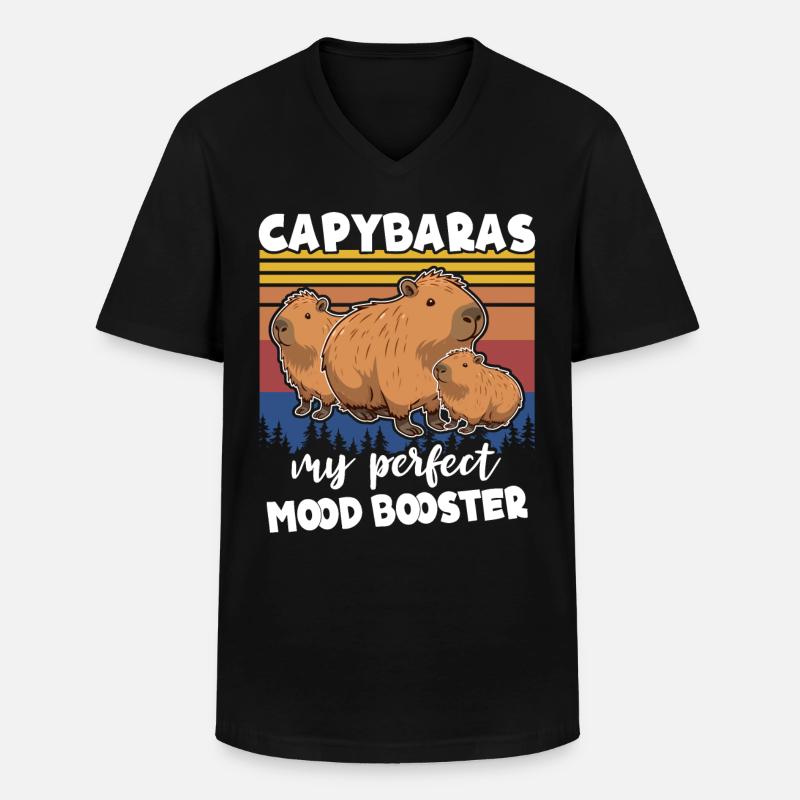 Capybara - Männer-T-Shirt mit V-Ausschnitt - Schwarz