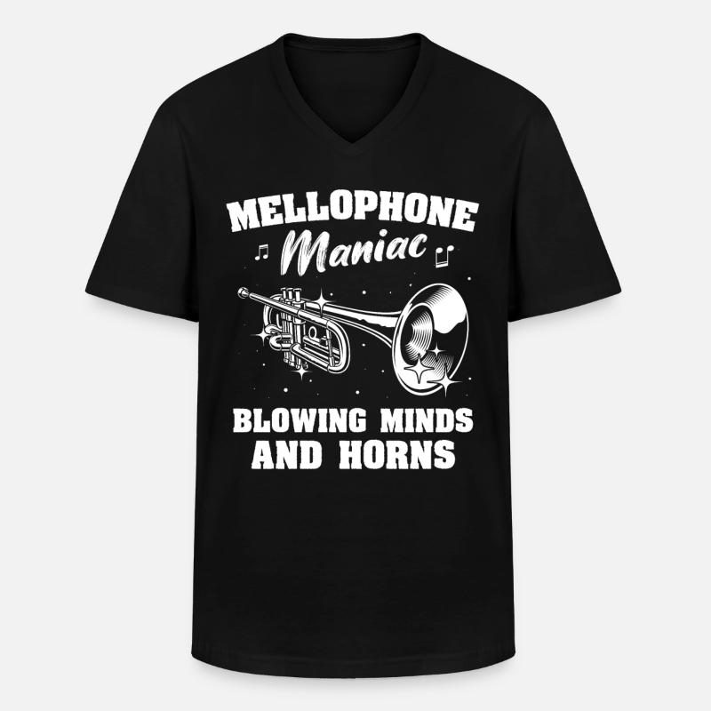 Mellophon - Männer-T-Shirt mit V-Ausschnitt - Schwarz