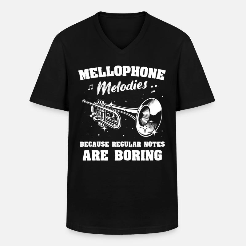 Mellophon - Männer-T-Shirt mit V-Ausschnitt - Schwarz