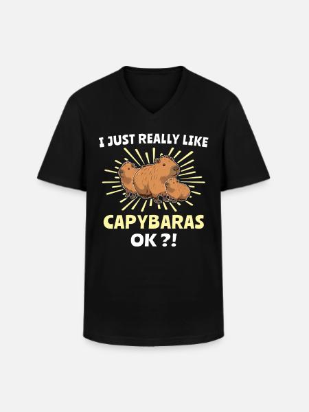 Capybara Wasserschwein - Men's V-Neck T-Shirt - black