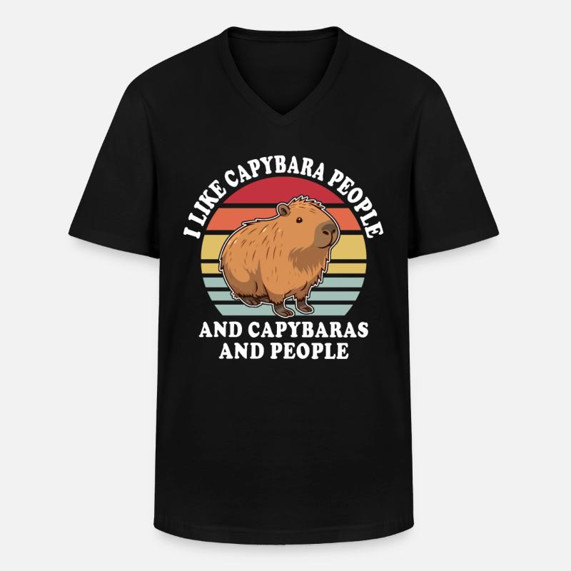 Capybara Sprüche - Männer-T-Shirt mit V-Ausschnitt - Schwarz