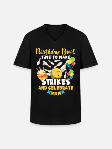 Anniversaire de bowling - T-shirt col V Homme - noir