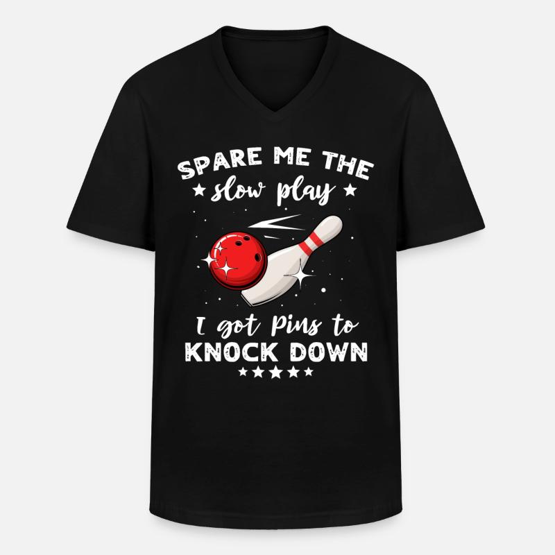 Spare Bowling Slow - Männer-T-Shirt mit V-Ausschnitt - Schwarz