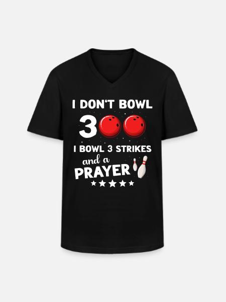 Bowling 300 Bowler - Männer-T-Shirt mit V-Ausschnitt - Schwarz