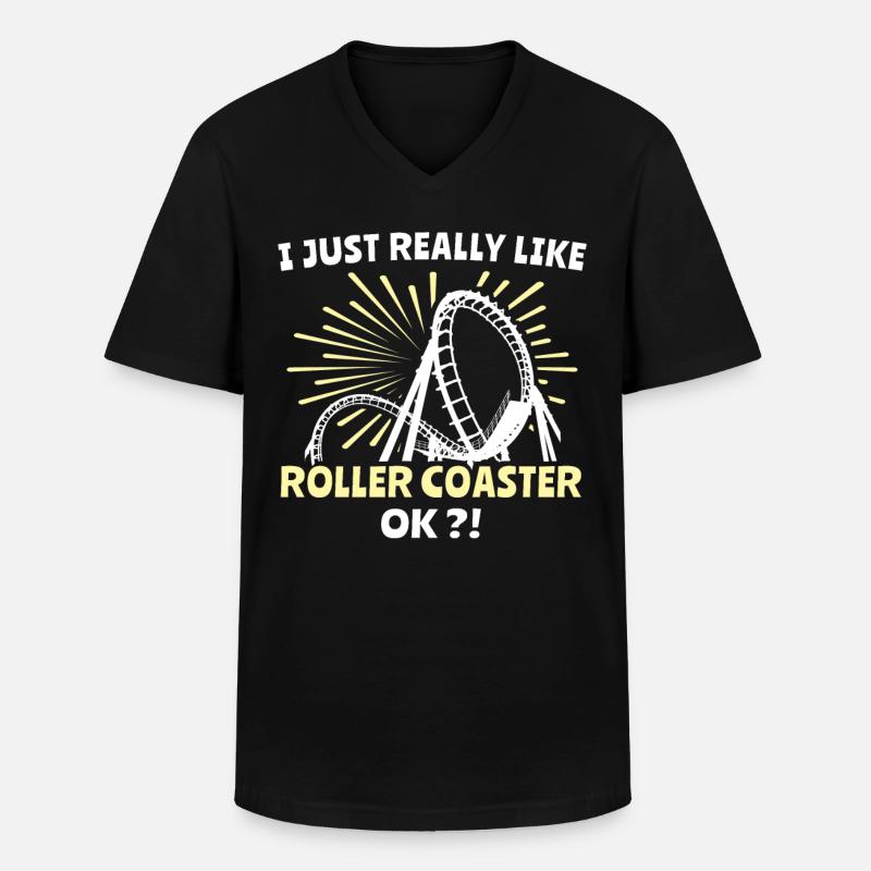 Achterbahn Roller Coaster - Männer-T-Shirt mit V-Ausschnitt - Schwarz
