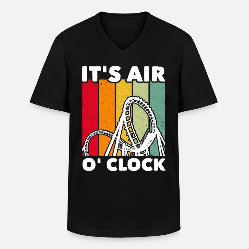 Achterbahn Roller Coaster - Männer-T-Shirt mit V-Ausschnitt - Schwarz
