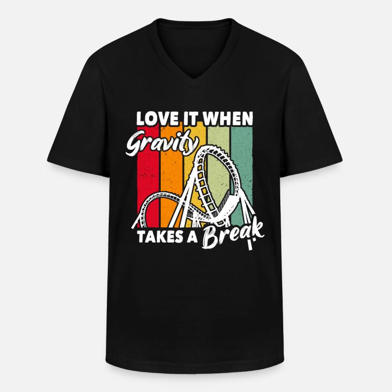Achterbahn Roller Coaster - Männer-T-Shirt mit V-Ausschnitt - Schwarz