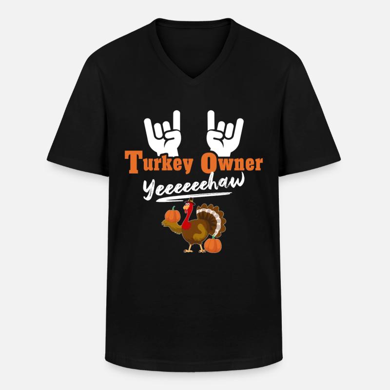 Truthahn Turkey - Männer-T-Shirt mit V-Ausschnitt - Schwarz