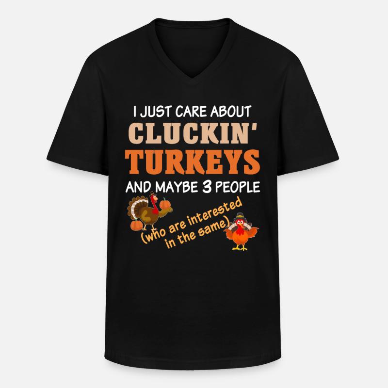 Truthahn Sprüche - Männer-T-Shirt mit V-Ausschnitt - Schwarz