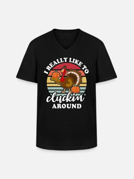 Turkey Thanksgiving - Men's V-Neck T-Shirt - black