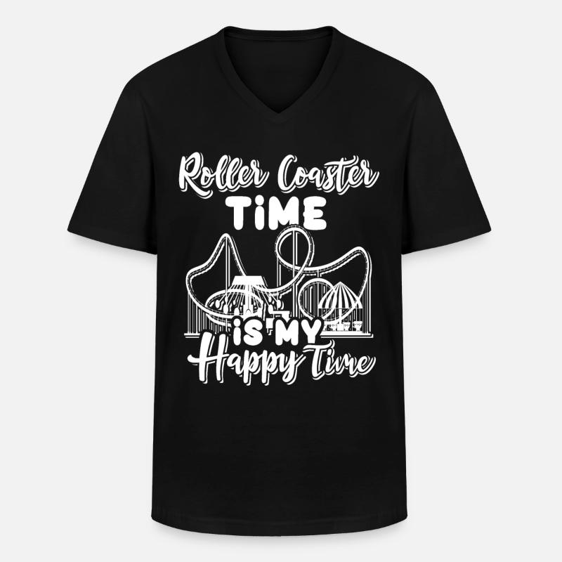 Achterbahn Roller Coaster - Männer-T-Shirt mit V-Ausschnitt - Schwarz